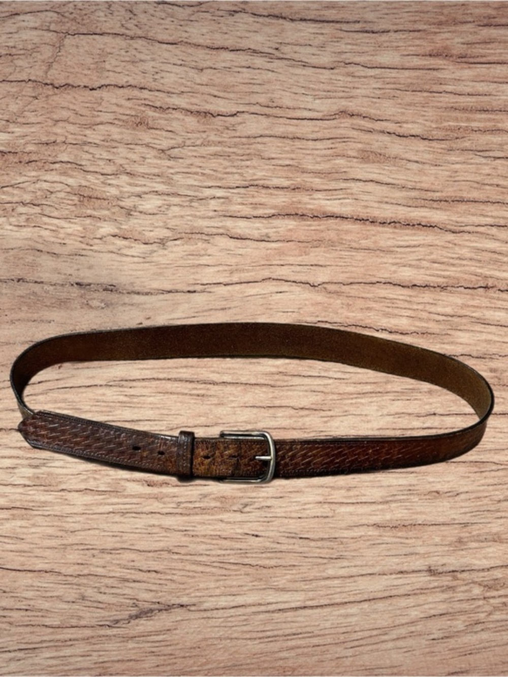 Vintage Mens Brown Genuine Leather High-Quality Belt